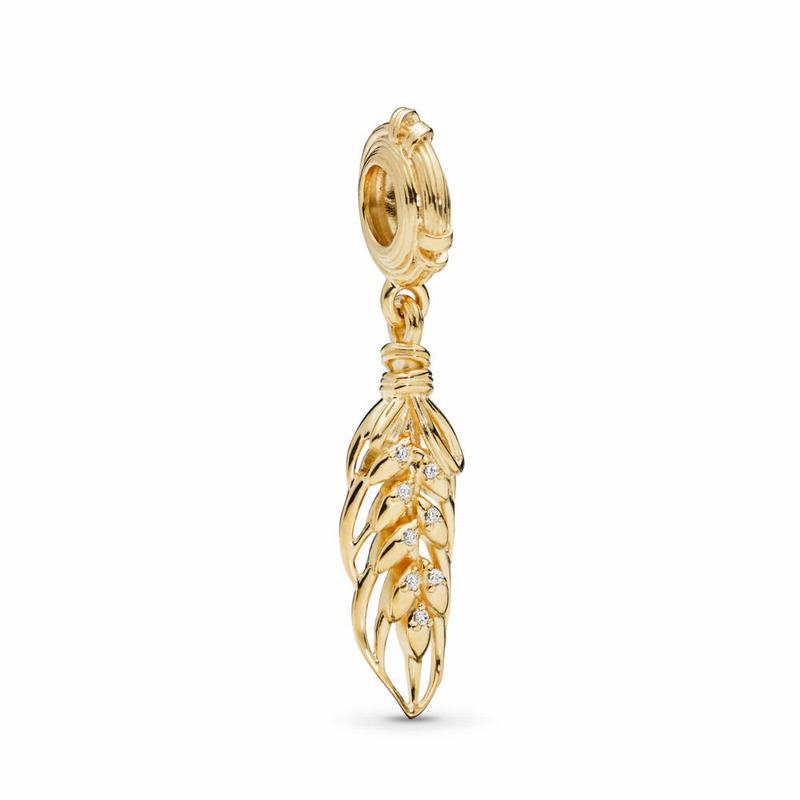 Pandora Australia Shine™ Floating Grains Dangle Charm - 18ct Gold Plated | XOPQRU513